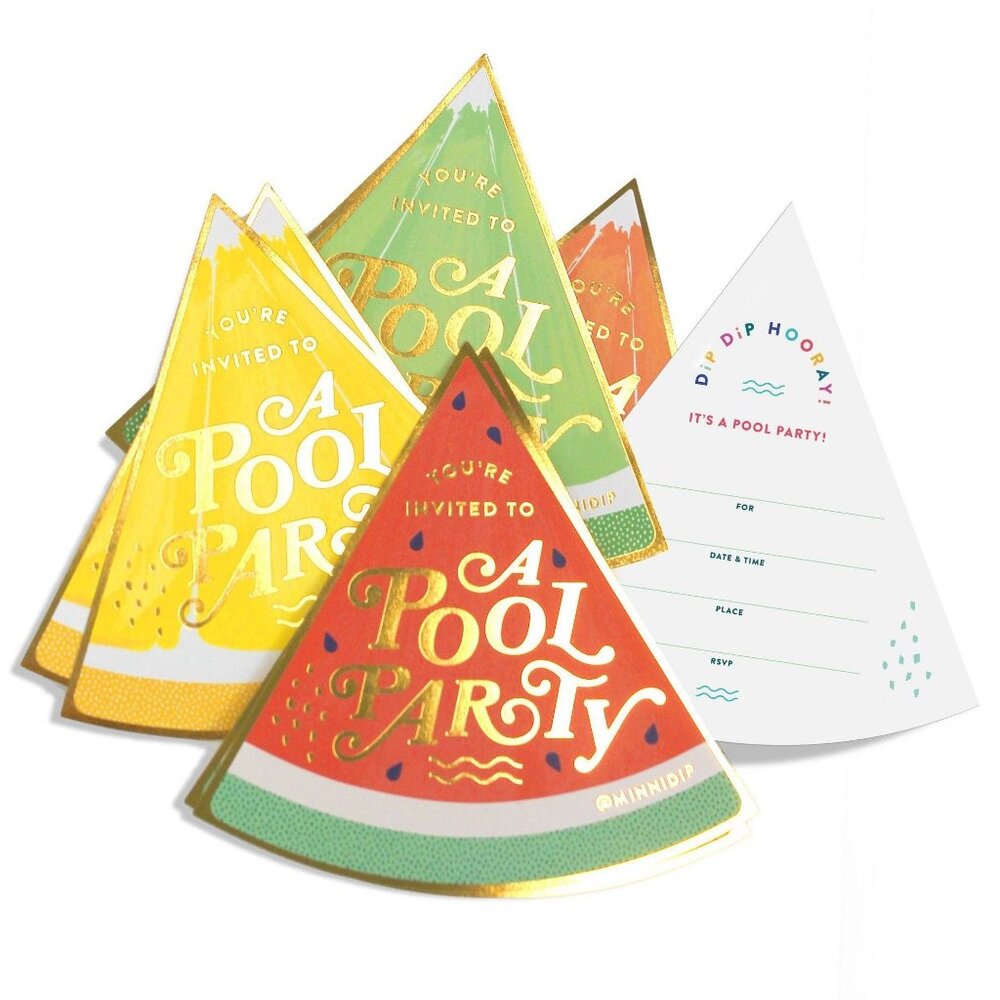 Minnidip Pool Party Invitations - Picture 1 of 3